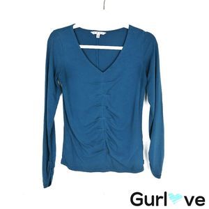 CAbi 775 Blue Long Sleeve Blouse Size M